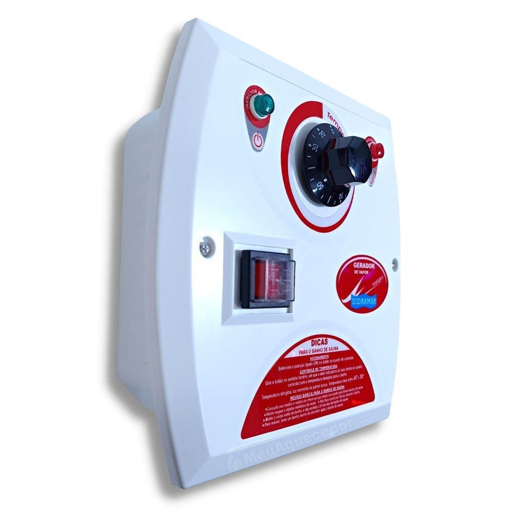 Comando Analógico Para Sauna a Vapor Compact Line Inox Com 4m de Cabo