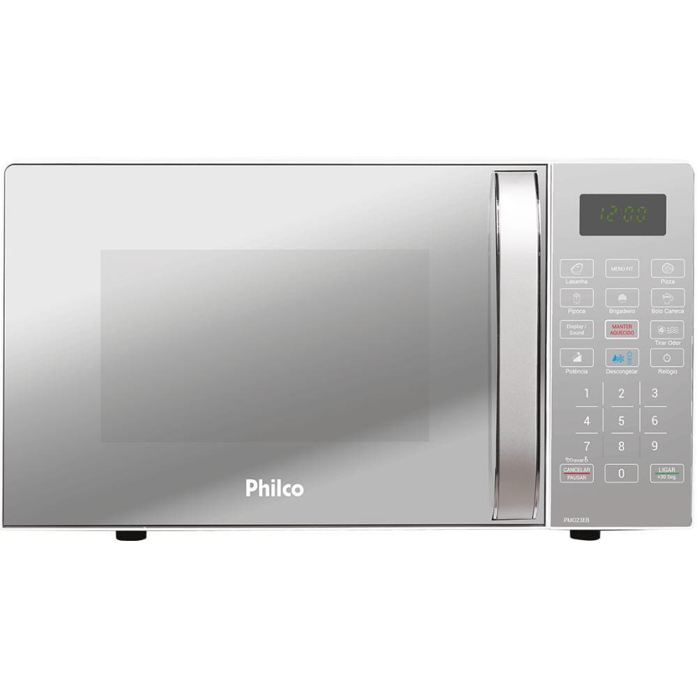 Micro-Ondas Philco Limpa Fácil 20L Espelhado Branco PMO23EB - 220V