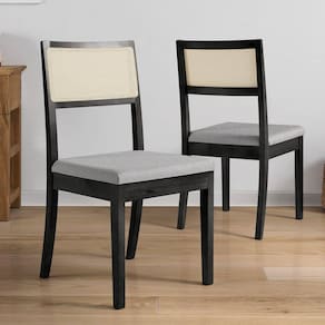 Conjunto 2 Cadeiras Madeira Maciça Tiê CabeCasa MadeiraMadeira Preto/Cinza