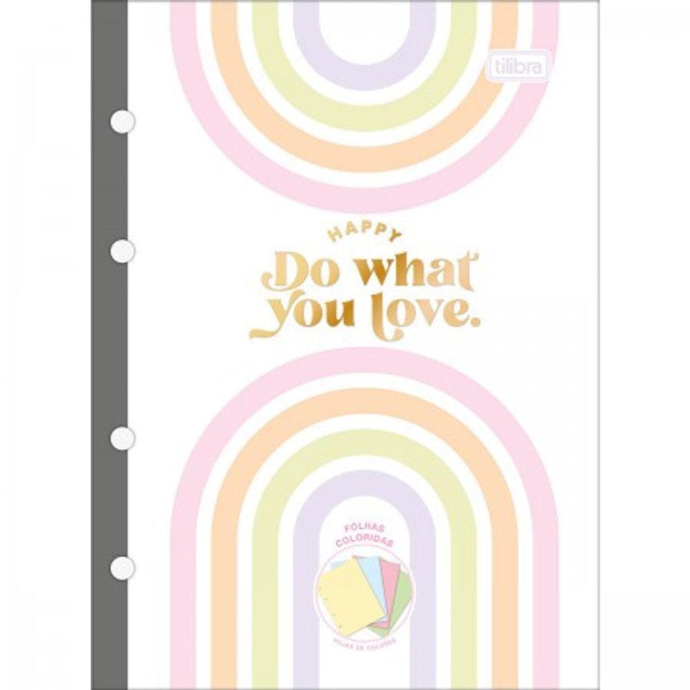 Refil Tiliflex para Caderno Argolado Colegial Happy 80 Folhas Tilibra 9397