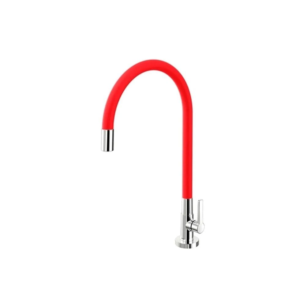 Torneira Galiflex Docol P/ Cozinha De Mesa Cromada Vermelha