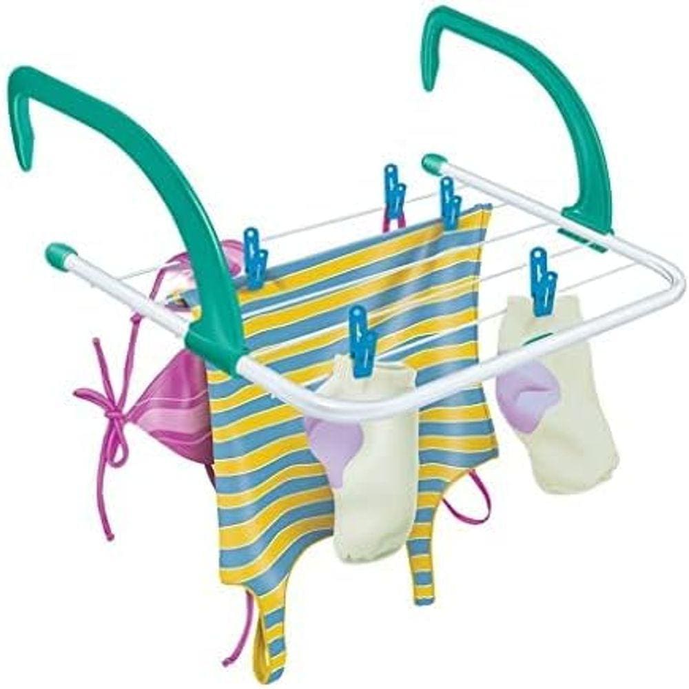 Varal Secalux Portátil Click - Aço - Branco