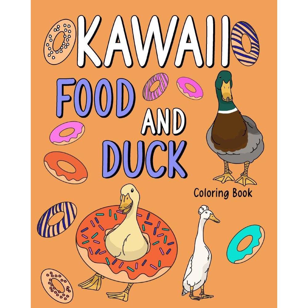 Kawaii Food and Duck Coloring Book