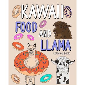 Kawaii Food and Llama Coloring Book
