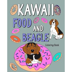 Kawaii Food and Beagle Coloring Book