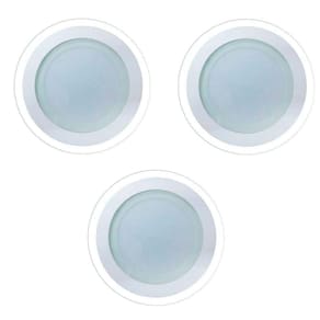 Kit 3 Luminárias Lâmpada Led 18w Plafon Embutir Borda Vidro