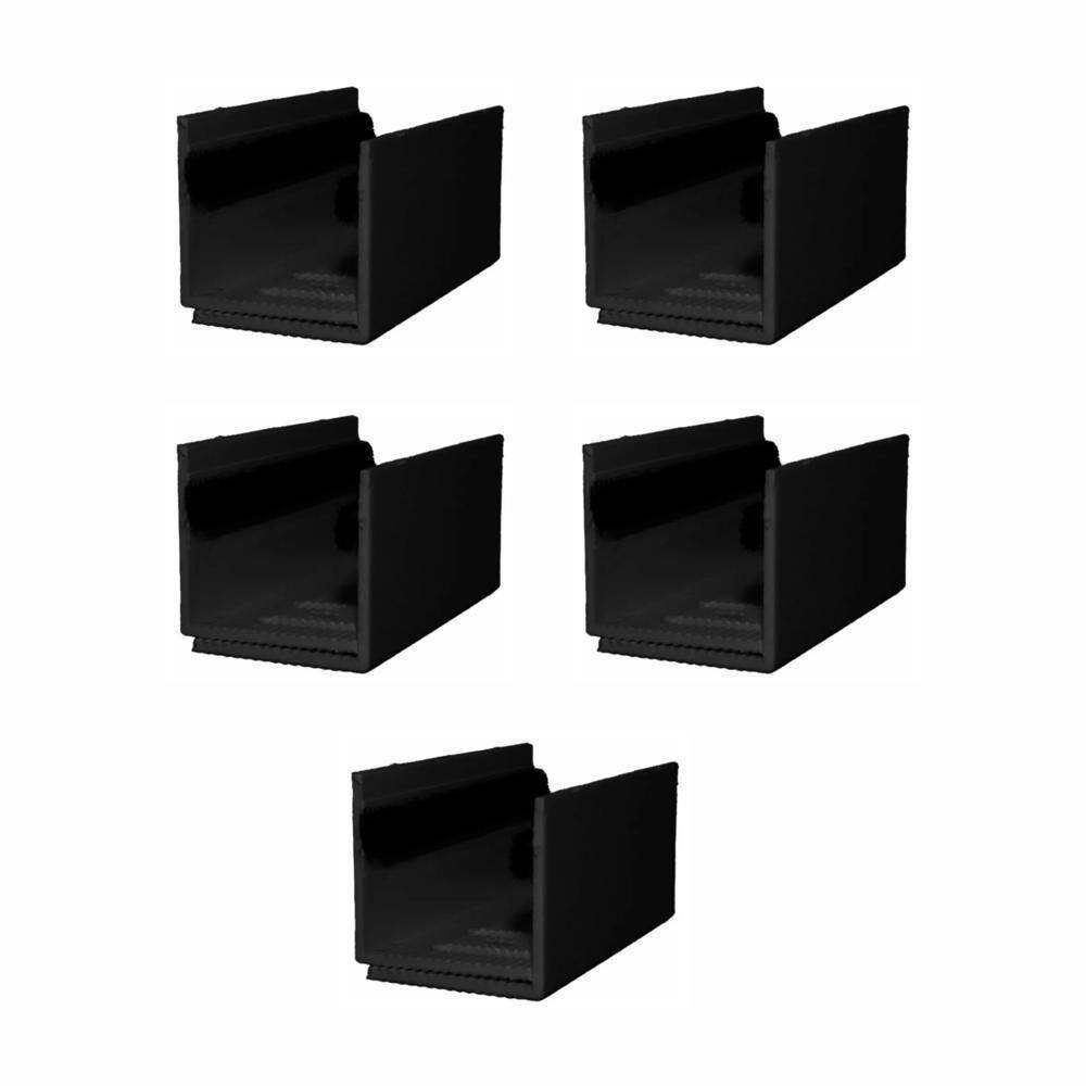 05 Guia U - Externo Ajustável Para Porta De Correr - Preto