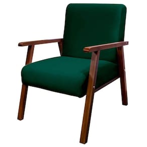 Poltrona Decorativa Bally Veludo Verde para Estética Manicure - WD Decor