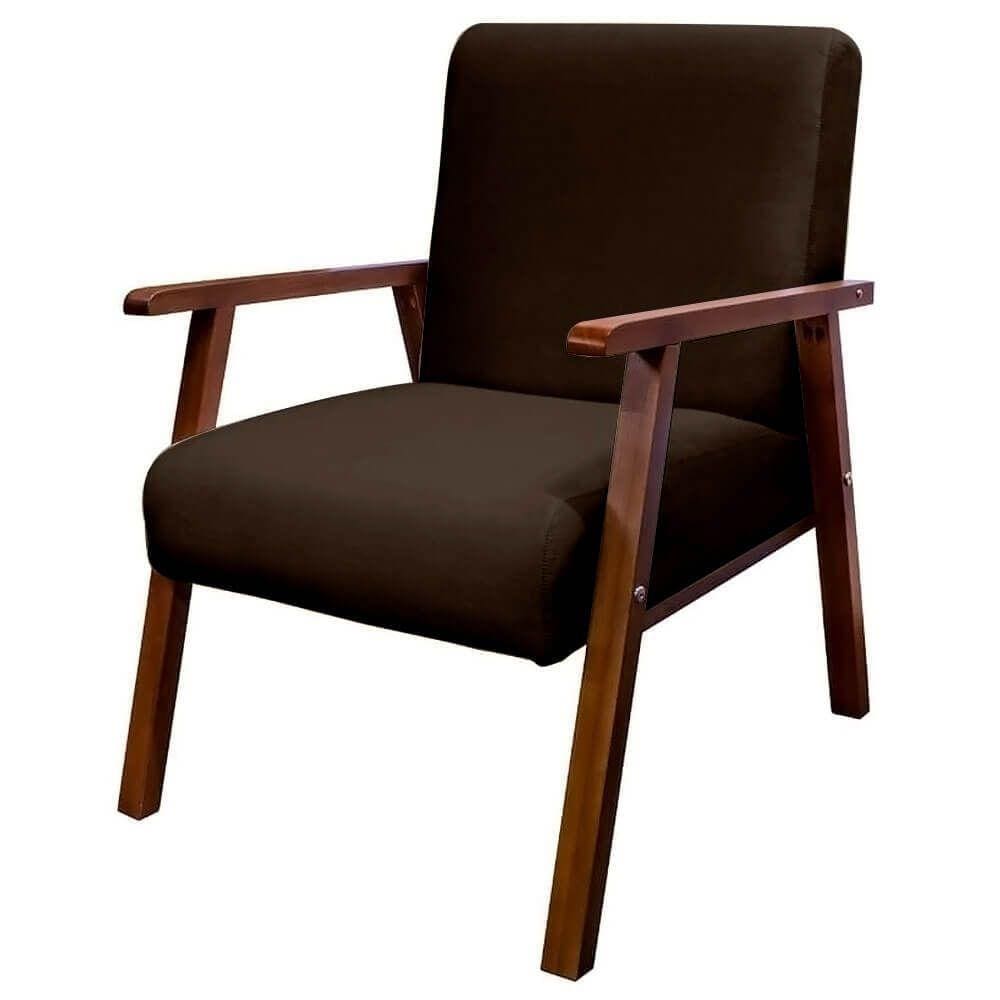 Poltrona Decorativa Bally Quarto de Menino Tecido Marrom - WD Decor