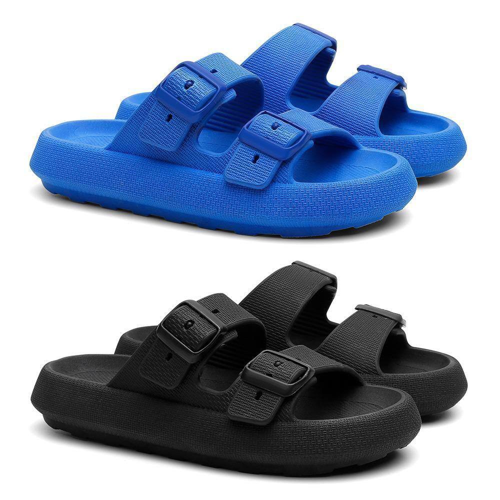 Kit 2 Chinelos Birken Nuvem Feminino Slide Tira Dupla Casual