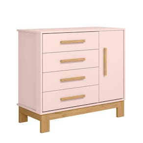 Cômoda Sapateira Encantado 1 Porta 4 Gavetas Q01 Rosa Clique Chique