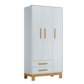 Guarda Roupa Infantil 3 Portas e 2 Gavetas Encantado Q01 Cinza Clique Chique