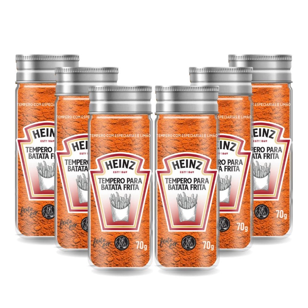 Kit com 6 Tempero para Batata Frita Heinz 70G