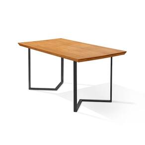 Mesa Retangular 120x80 Alice Tampo em Madeira Base Industrial Preto