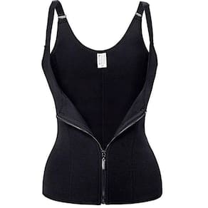 Colete Modelador Cinta Corselet Corset Neoprene Zíper Azul