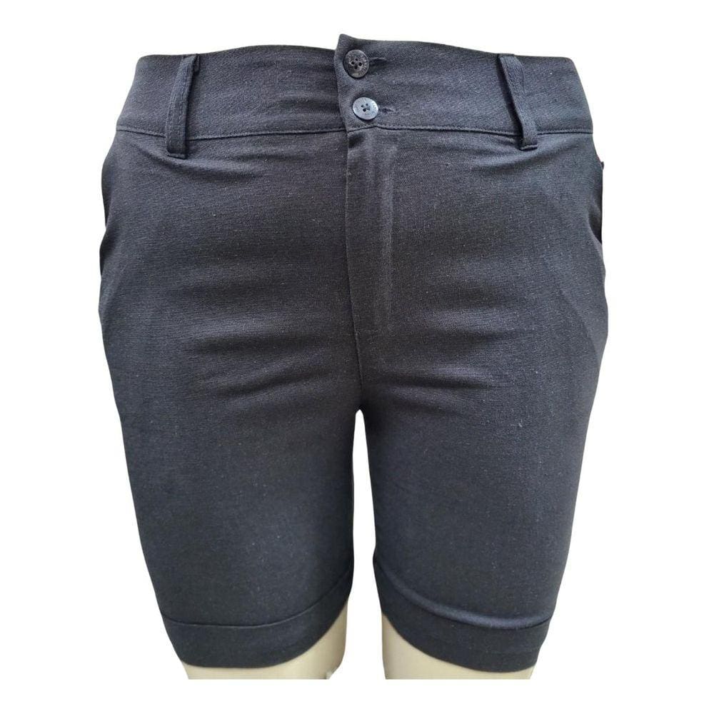 Bermuda Feminina Linho Com Elastano Corte Alfaiataria Social Plus Size
