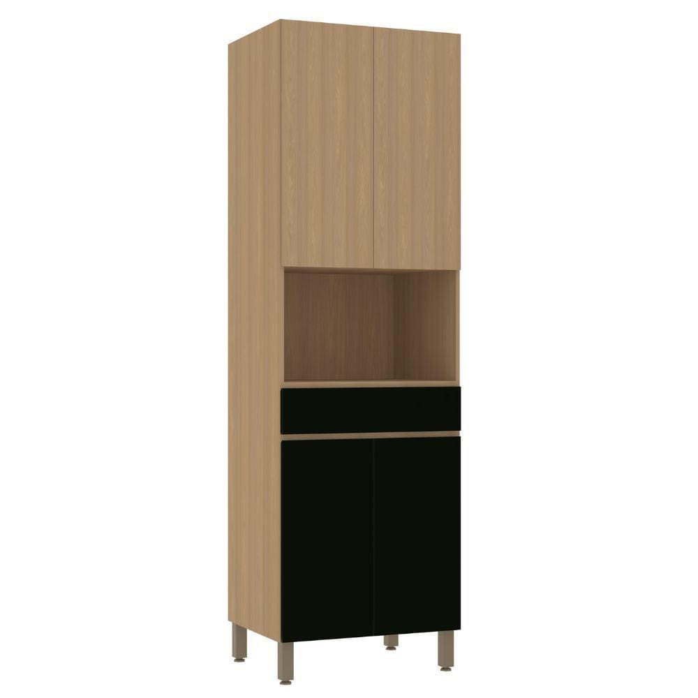 Paneleiro Slim Luciane 4 portas 1 gaveta com nicho para micro 70cm