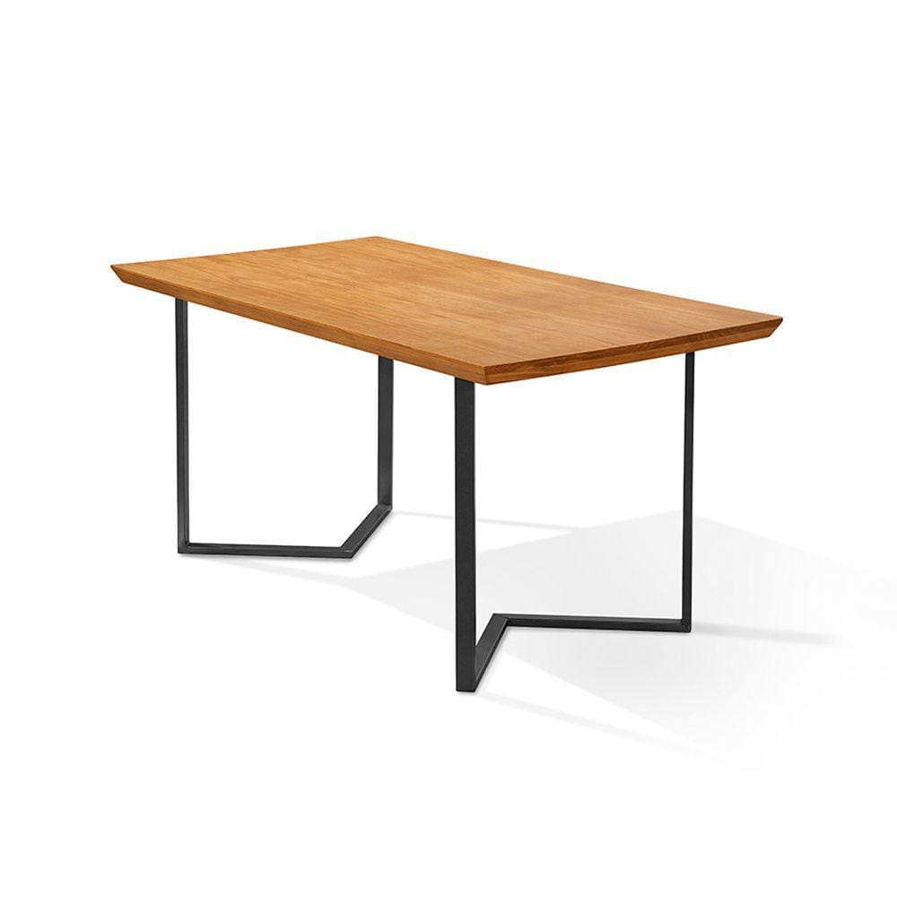 Mesa Retangular 120x80 Alice Tampo em Madeira Base Industrial Preto