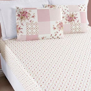 Jogo De Cama Lençol Bouti Estampado Solteiro 02 Peças - Rosa Matura