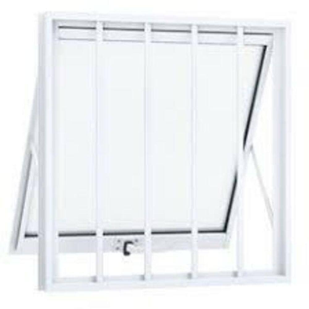 Janela Maxiar De Banheiro Com Grade 60x60 Branco [f123]