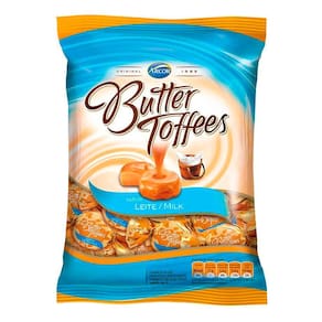 Balas Arcor Butter Toffees Sabor Leite 100g