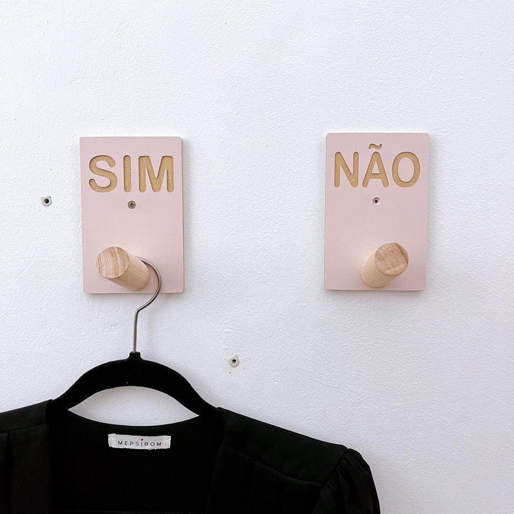 10 Ganchos Provador de loja Sim Não roupas boho rosa premium