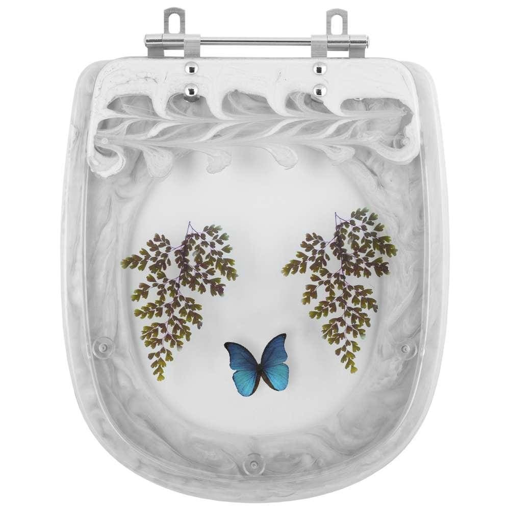 Assento Sanitário Poliester Decorado Borboleta Sabatini para vaso Icasa
