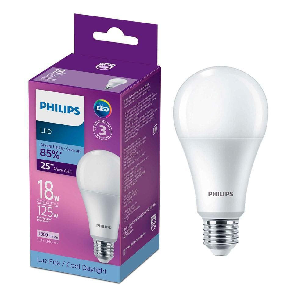 Lâmpada Led Philips alta potência 18W BR fria 6500K BV E27