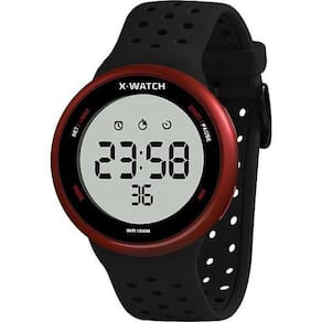 Relógio Masculino Preto Vermelho Digital Silicone X-Watch+