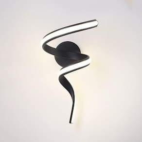 Arandela Espiral Preta 32cm Led 19W 3200K Bivolt