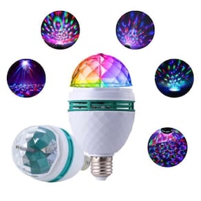 Lâmpada Giratória Colorida Led Bola Maluca Rgb Festas