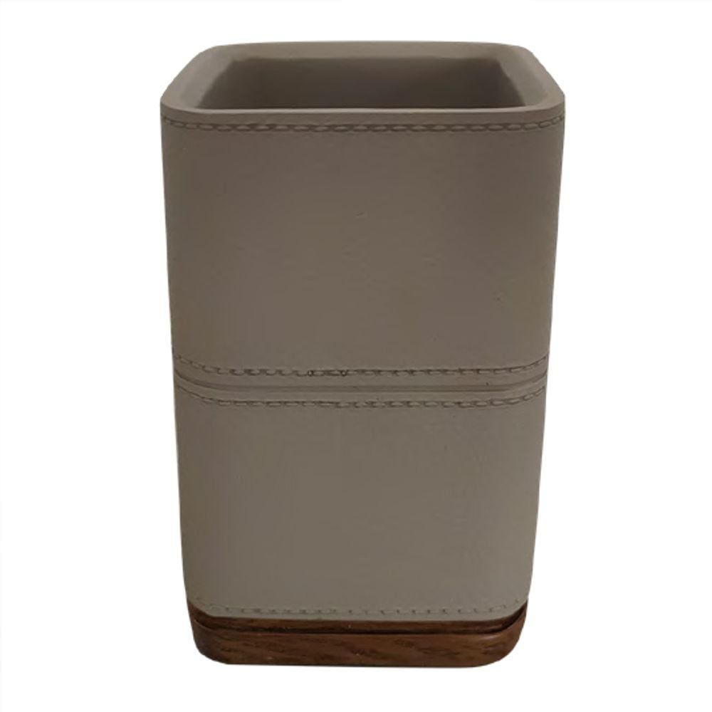 Porta Algodão de Resina Cinza 11,5cm PO0143 BTC