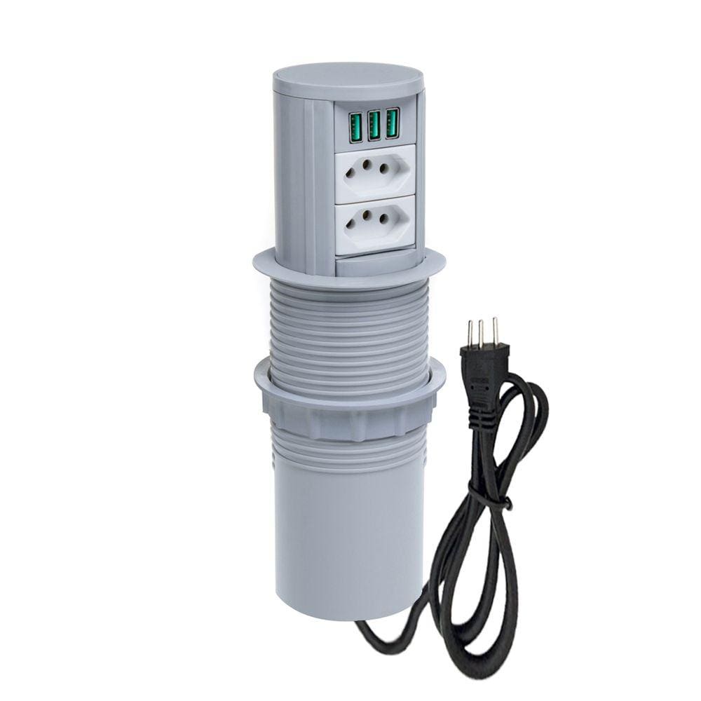Torre Multiplug Automático 2 Tom 10a + 3 usb 5.2A + Indução