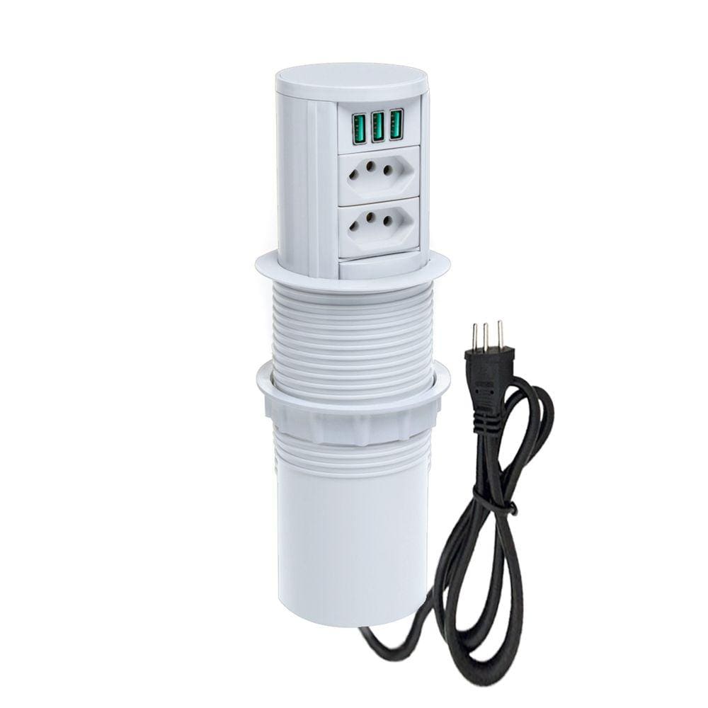 Torre Multiplug Automático 2 Tom 20a + 3 usb 5.2A + Indução