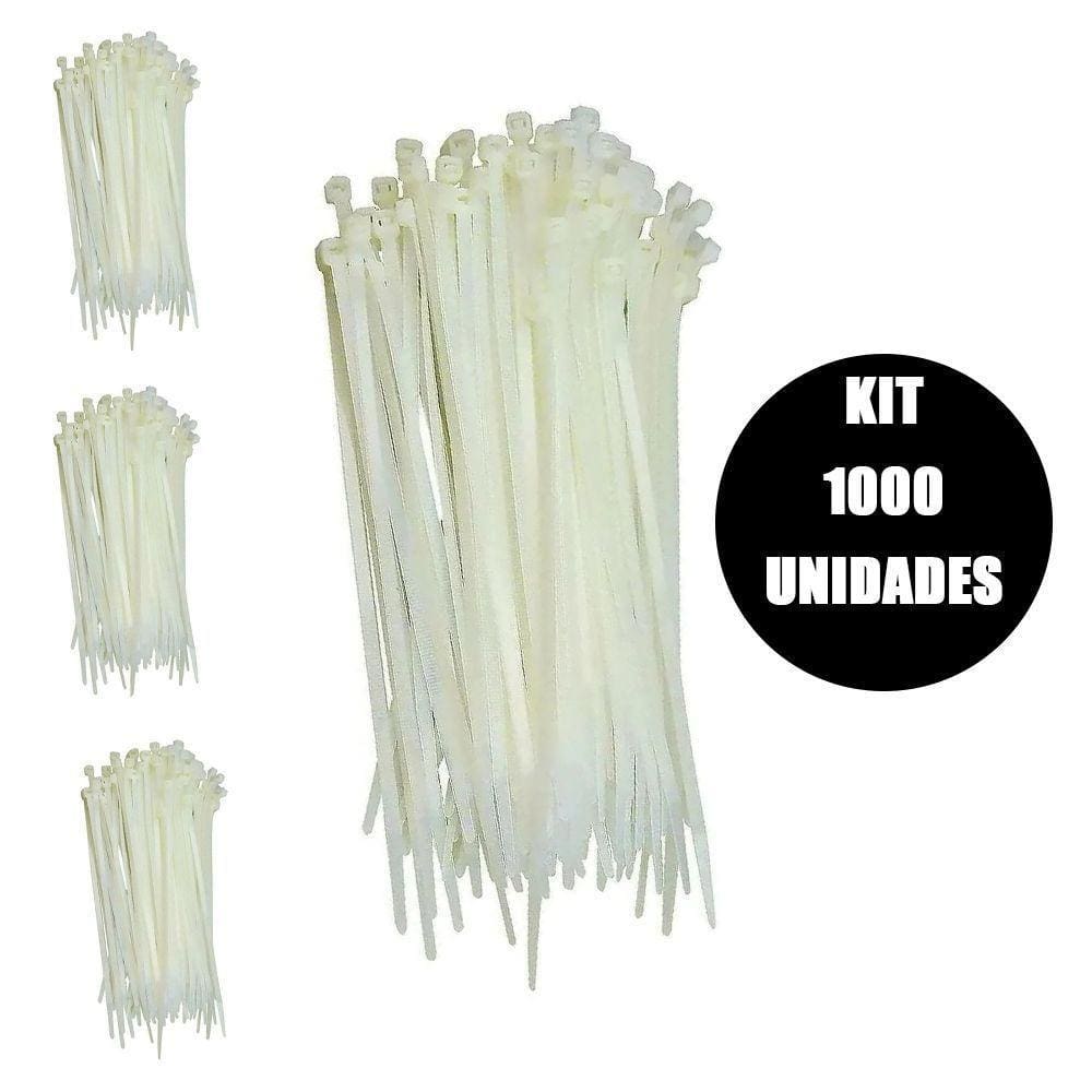 Abraçadeira De Nylon Branco Kit 1000 Uni Organizador