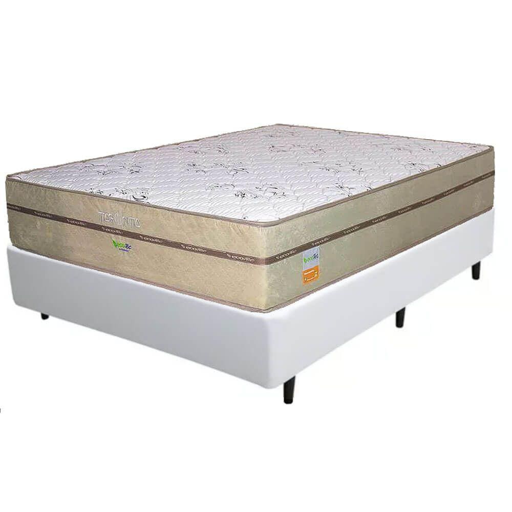Base Box com Colchão Toronto Ecotec Casal Molas Ensacadas 62x188x138 Cor Branco