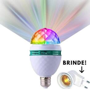 Lampada Led 2 Globo Giratória 3W Rgb Bola Maluca Festa