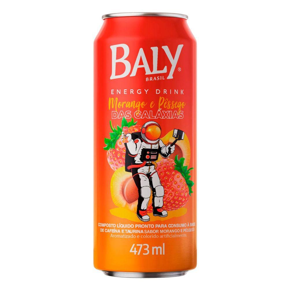 Energético Baly Morango e Pêssego das Galáxias 473ml