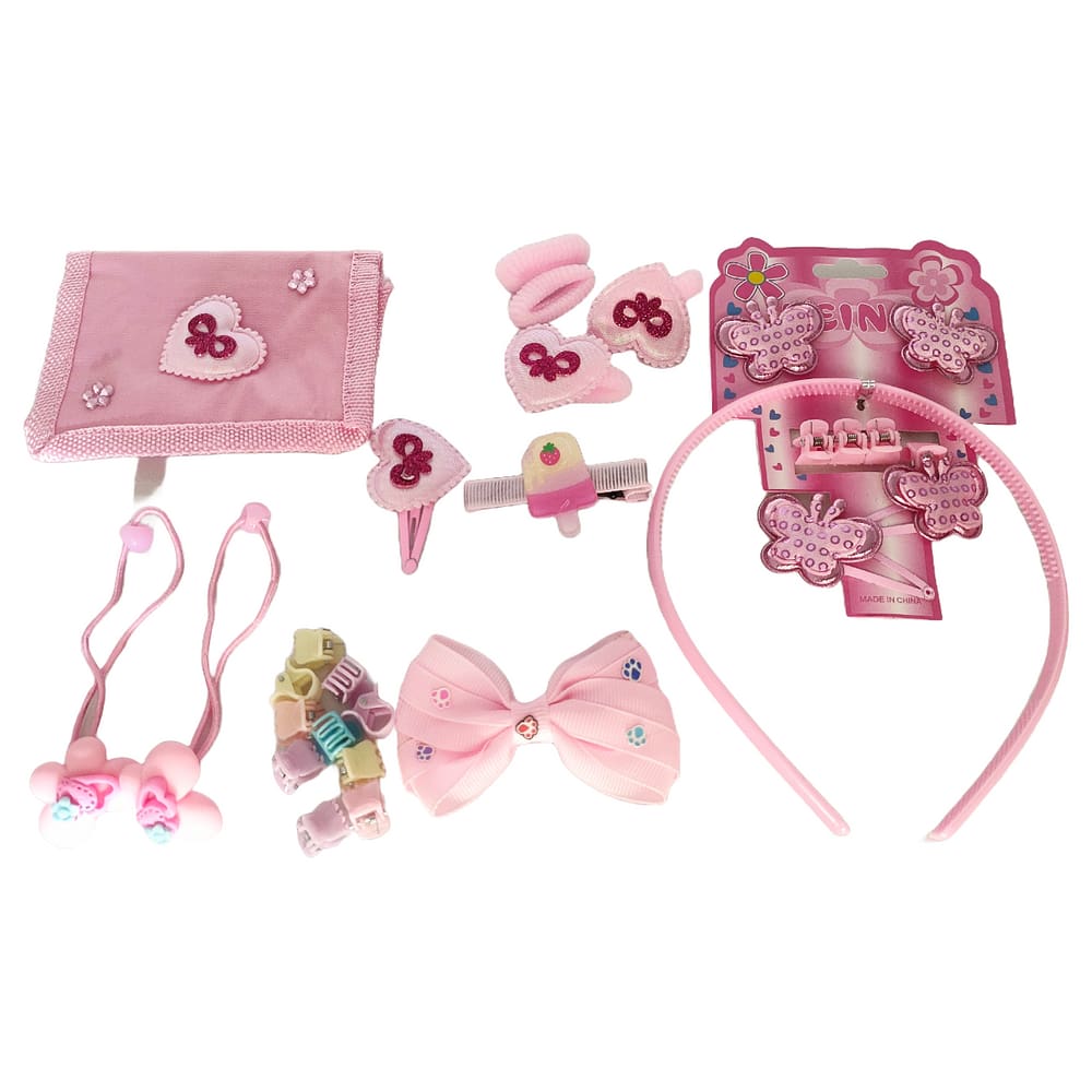 Kit 31 Pçs Presilha Xuxinha Cabelo Infantil Acessórios Rosa