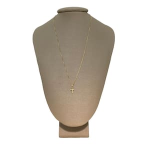 Colar Prata + Ouro 18K Cruz Elegante Minimalista P. Vecchio