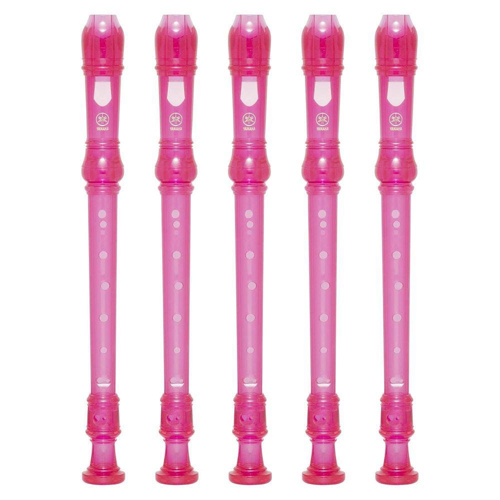 Kit 5 Flautas Doce Soprano Germânica Em C YRS-20G Rosa Yamaha