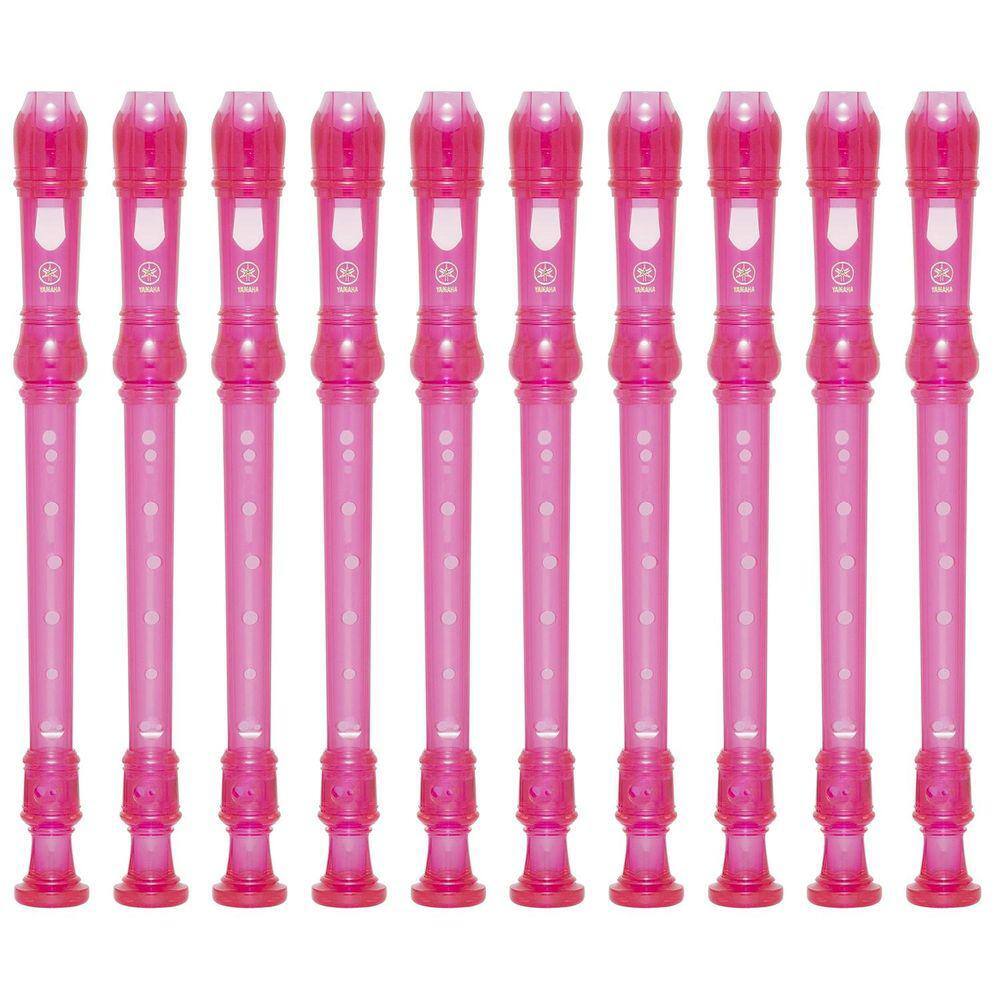 Kit 10 Flautas Doce Soprano Germânica Em C YRS-20G Rosa Yamaha