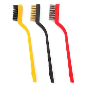 Kit De Escovas Multiuso Aço Latão E Nylon - 3 Peças