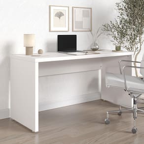 Mesa de Escritório em Tamburato Acabamento em BP 150cm Ficus CabeCasa MadeiraMadeira Branco