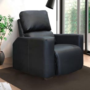 Poltrona do Papai Reclinável para Sala de Estar Zeus Corino Preto SOFA STORE