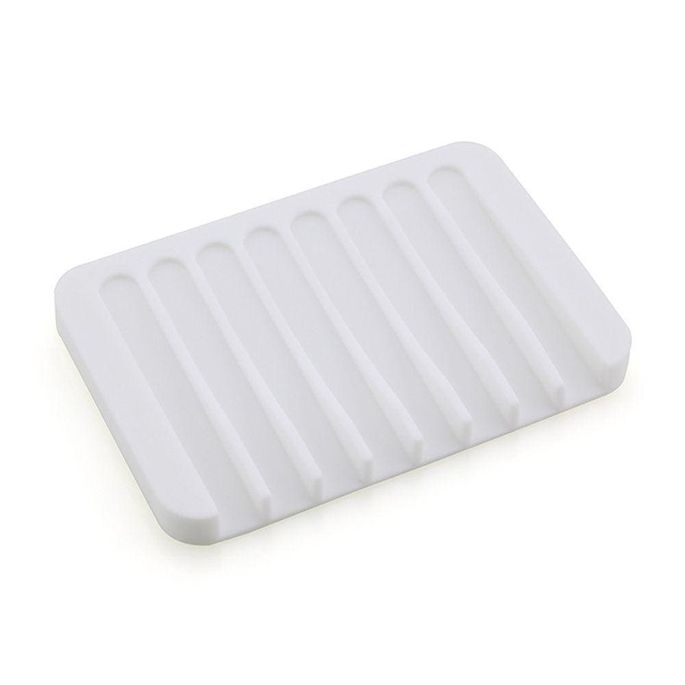 Saboneteira Em Silicone Com Dreno Mantém O Sabonete Novo Branco