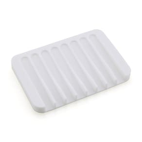 Saboneteira Em Silicone Com Dreno Mantém O Sabonete Novo Branco