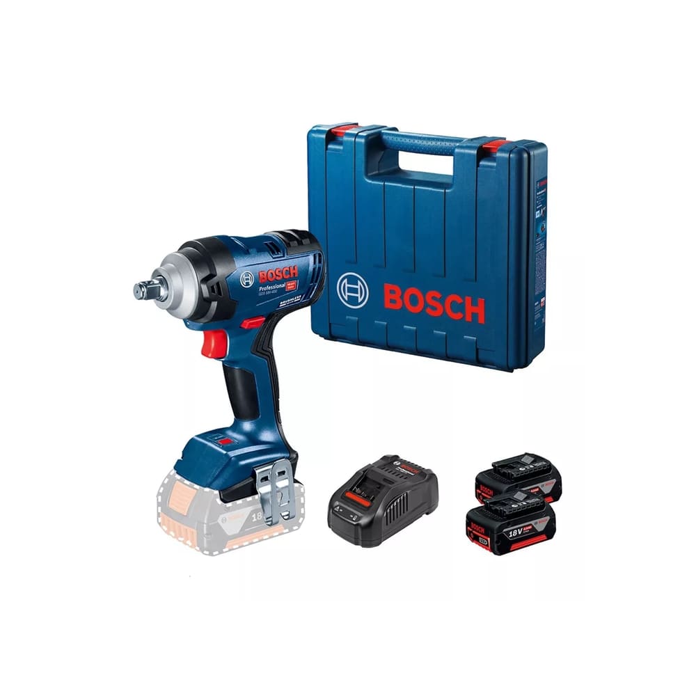 Chave de Impacto a Bateria Profissional Bosch GDS 18V-400 18V Brushless Com 2 Baterias