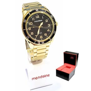 Relógio Mondaine Masculino Analógico Casual Dourado 53768GPMVDE2