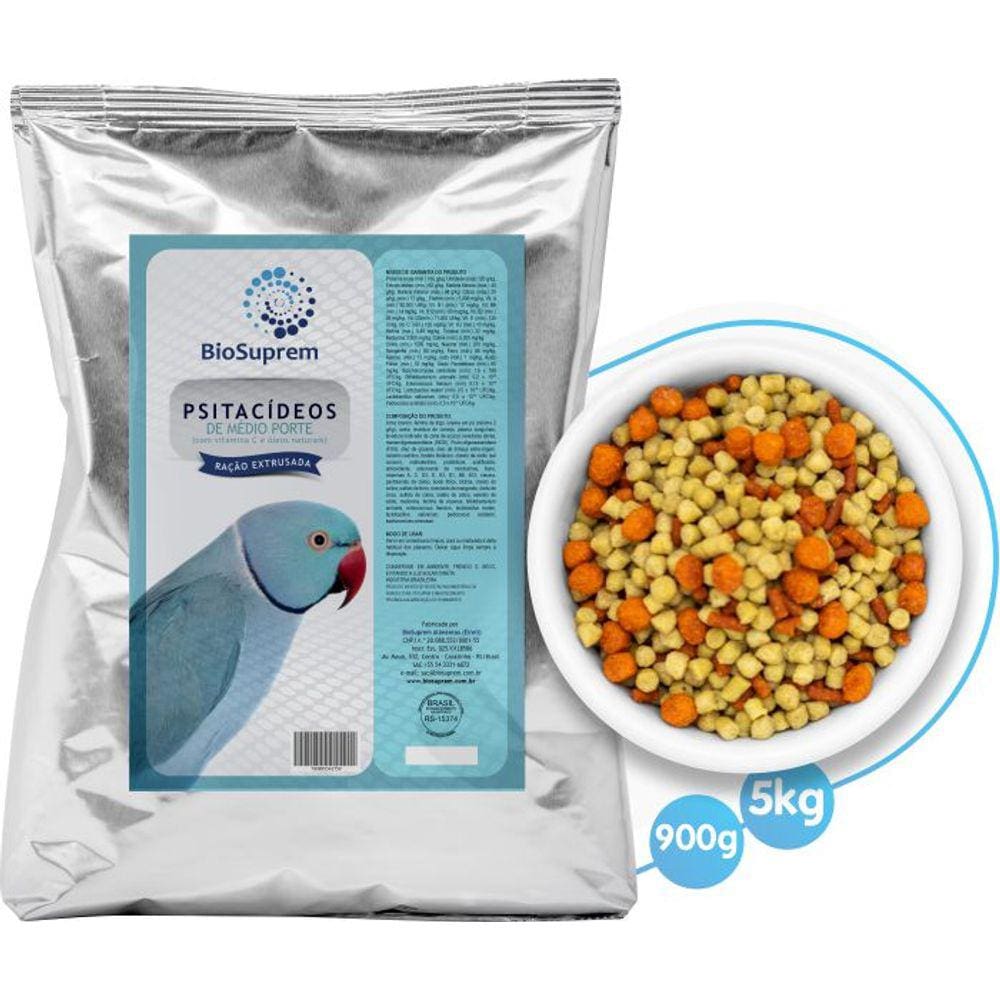 Extrusada BioSuprem - Psitacídeos - Médio Porte - 5kg